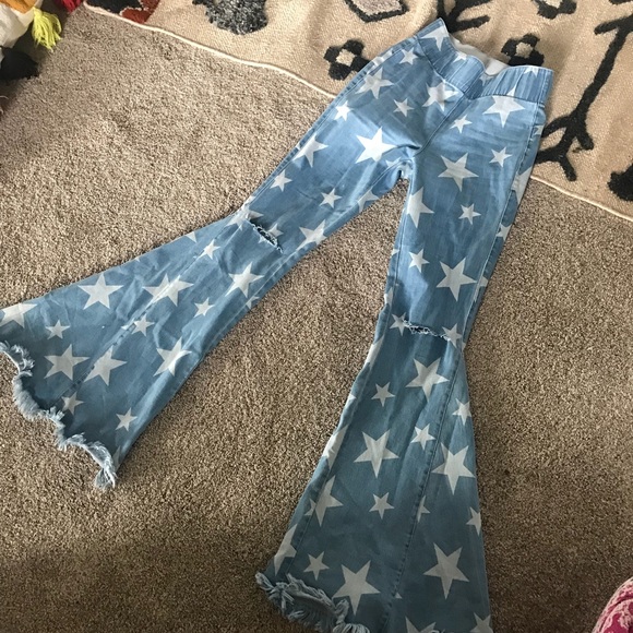 show me your mumu star flare jeans